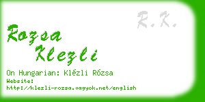 rozsa klezli business card